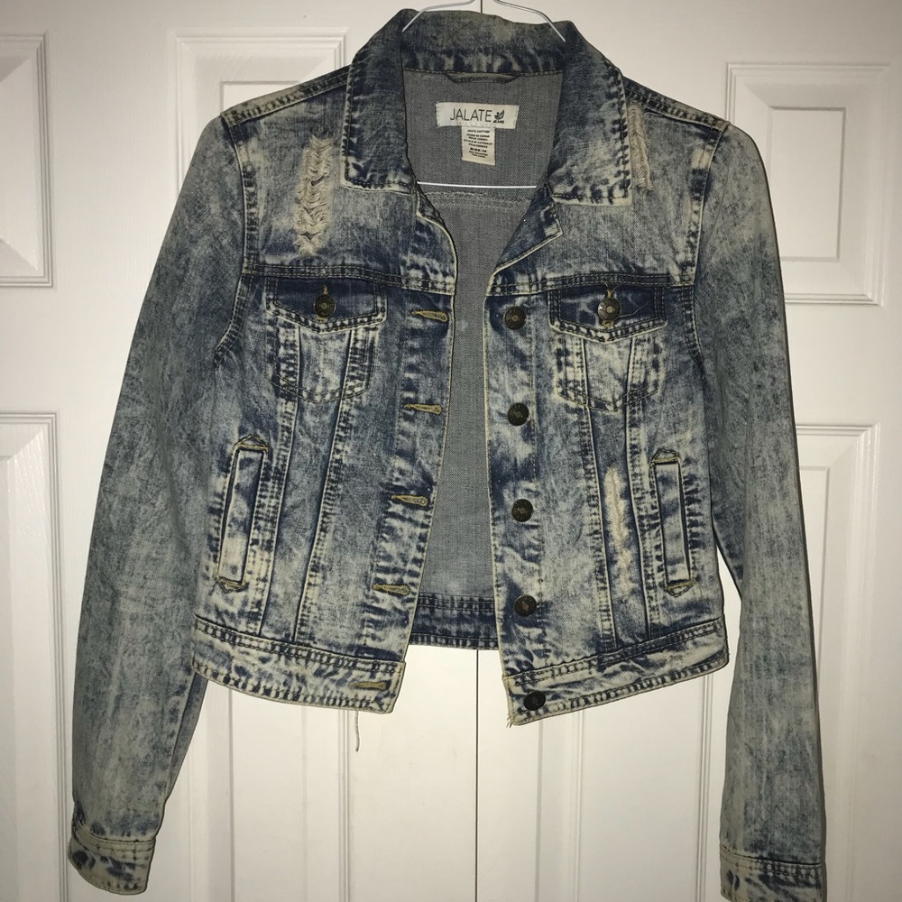Acid washed denim jacket